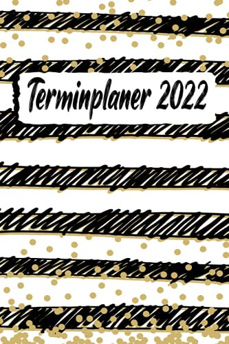 Terminplaner 2022: DIN A5 Kalender von 01/2022 - 12/2022 1 Tag = 1 Seite mit großem Tageskalender und großartiger Übersicht. Monatsübersicht, ... in diesem Kalenderbuch / Linien Punkte modern