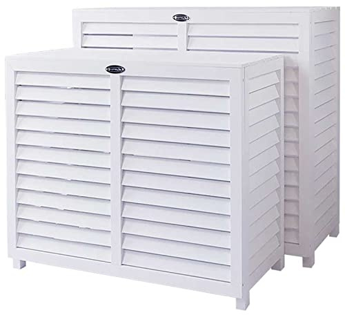 COFFRE CLIM - Cache Climatiseur Extérieur Bois Composite Imputrescible PELICAN - Caisson Climatisation Anti-Insectes et Moisissure, Montage Facile - Conception Française - Couleur Blanc - Taille L