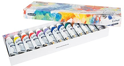 Schmincke - College® Acrylic, großes Acrylfarbenset mit 13 x 35 ml Tuben, 83 713 097, Acrylfarben in Studienqualität, umfassende Farbauswahl, seidenmatt und lichtecht