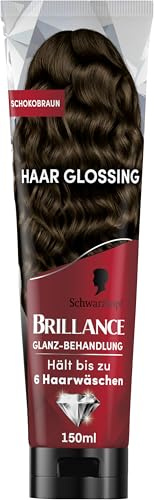 Brillance Glans-behandling, hår glansig choklad brun (150 ml), ger näring och intensifierar hårfärgen, kan användas som en hårmask, håller upp till 6 hårtvättar