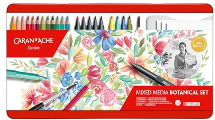 Caran d`Ache Mixed Media Botanical Set 24 tlg. by Julie Thomas im Metalletui, 3000.123