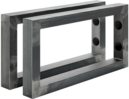 HOLZBRINK 2 Stück Wandkonsole Rohstahl mit Klarlack für Waschtisch, 300x150 mm, Design und stabil Waschtischhalterung, Handtuchhalter