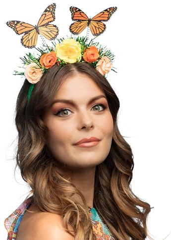 Boland - Haarreif Schmetterling | Tiara mit Blüten für Kostüm, Karneval und Mottoparty, Tiere