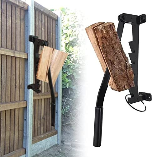 Kcolic Firewood Kindling Splitter, Wall Mounted Manual Log Splitter Wood Splitter with Screws, Detachable Powerful Wall Mounted Log Splitter for Home Portable Splitting Wedge