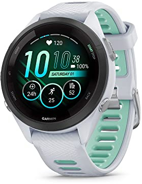 Garmin Forerunner 265S Running Smartwatch, Colorful AMOLED Display, Training Metrics and Recovery Insights, Whitestone and Neo Tropic 42 mm (Renewed)