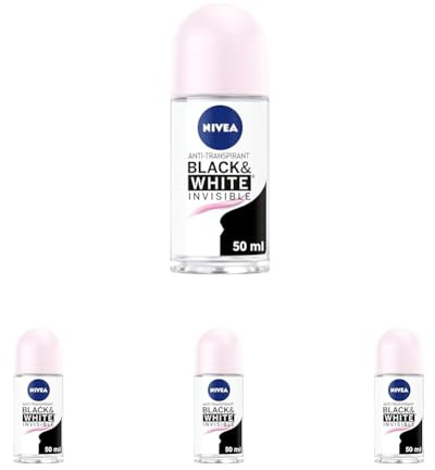 NIVEA Déodorant Bille Black & White Original (1 x 50 ml), déodorant femme anti-traces blanches et jaunes, anti-transpirant aisselles protection 48 h (Lot de 4)
