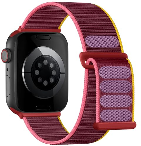 Lenrao Sportloop kompatibel med Apple Watch-band för kvinnor män 40 mm 41 mm 42 mm 38 mm, mjuka andningsbara nylonarmband för iWatch Band serie 11/10/9/8/7/6/5/4 SE 3/2/1 infälld