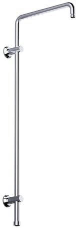 JOHO Barra de ducha de acero inoxidable con fijaciones de pared variables, barra de pared, brazo de ducha, Columna de ducha con longitud fija 92 cm, cromo