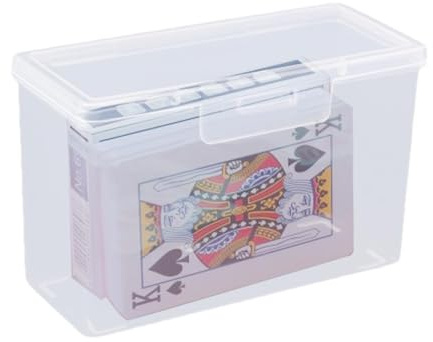 Holdes Contenitore per biglietti da visita con coperchio, porta biglietti da visita, design a bocca larga, organizer per monete, carte, viti, gioielli, carte da gioco