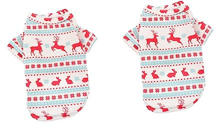 BESPORTBLE 2stücke Weihnachts Hundekleidung Für Kleine Hunde Elch-Muster Atmungsaktivem Material Für Festlichkeiten Und Hundefotografie