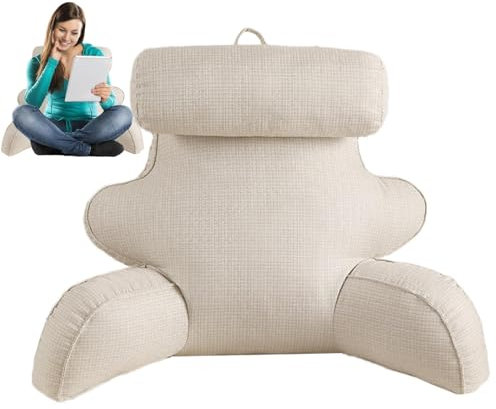 Fulenyi Lesekissen mit Armlehnen, ergonomisches Kissen Handgelenkstütze, langes Kissen Bett, Rückenstütze im Sitzen, Kissen mit Handgelenkstütze, Nackenstütze, unsichtbarer Reißverschluss für die
