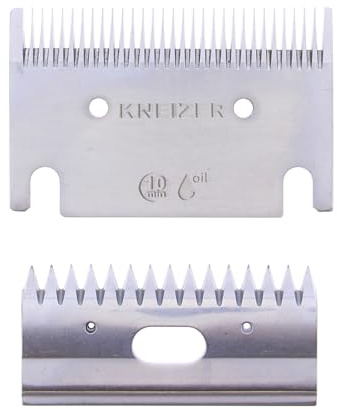 Jeu de lames de rechange KNEIZER pour tondeuses à chevaux - jeu de ciseaux en acier de haute qualité - lames supérieure et inférieure - convient à toutes les races de chevaux