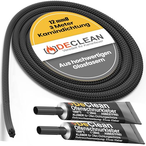 Dichtschnur für Kaminofen 12mm | Ofen Dichtschnur für Kamintür, Kachelofen [Ofendichtschnur mit Kleber Hitzebeständig] Kaminöfen, Kaminofen, Kamindichtung, Kamin Dichtband, Ofendichtung, Dichtungsband