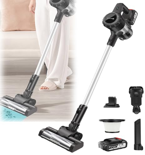 YouseaHome 15kpa Kabelloser Stabstaubsauger Kabelloser Staubsauger mit HEPA-Filter, Autostaubsauger Kabelloser Abnehmbarer Handstaubsauger mit 3000mAh Akku, Handstaubsauger mit Led-Licht