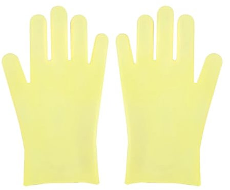 UALXPAO Putzhandschuhe Silikonhandschuhe in essbarer Qualität for die Hautpflege, leichtes Material for die Reinigung und einen hygienischen Haushaltshelfer(Pale Yellow)