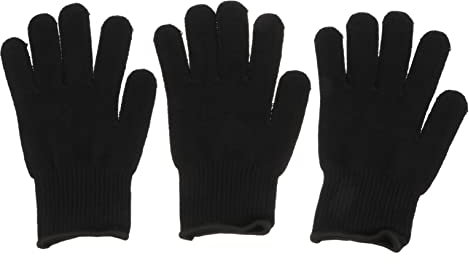 SKISUNO Hitzebeständige Friseurhandschuhe 3 Stück Schwarz Hitzebeständige Handschuhe Mit Elastischem Handgelenk Für Lockenwickler Und Haarstyling Schutz Bei Dauerwellen Und Hitzegeräten