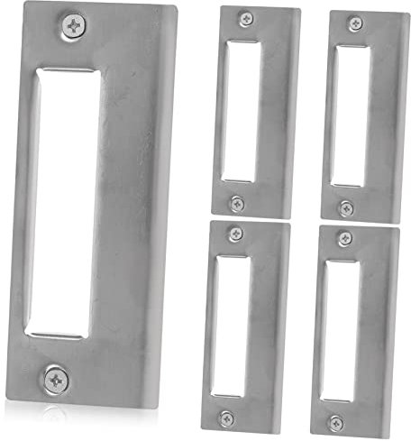 OSALADI Kit De Placas De Refuerzo De Puerta De Acero Inoxidable 5 Piezas Alta Resistencia Para Puerta De Entrada Montaje Seguro y Relleno De Agujeros