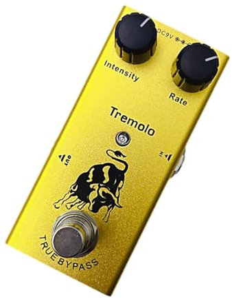 Fenteer E-Gitarren-Pedal, E-Gitarren-Effektor, Stereo, tragbare Armaturen, Metall, DC 9 V, True für Konzertauftritte, Bühne, Tremolo