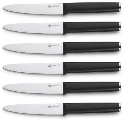 Set de 6 couteaux à steak en acier noir - Sirius