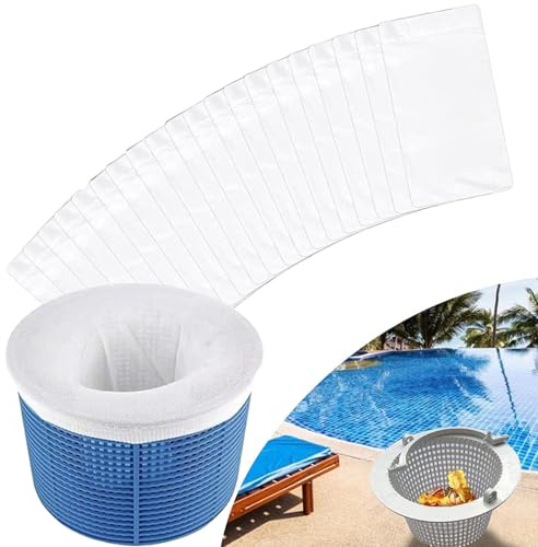 YUNYU Pool Skimmer Socks 20-Pack, Reusable Fine Mesh Filter Socks for Skimmer Basket, Fits Most Pools – Washable Debris Net for Leaves, Grass, Insects
