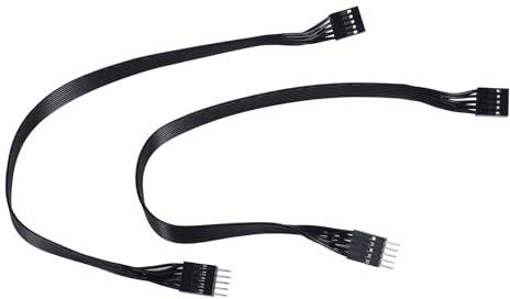 Asyduey 2 StüCk Motherboard HD Audio 9Pin Stecker auf Buchse VerläNgerung Kabel für PC DIY Schwarz 30CM
