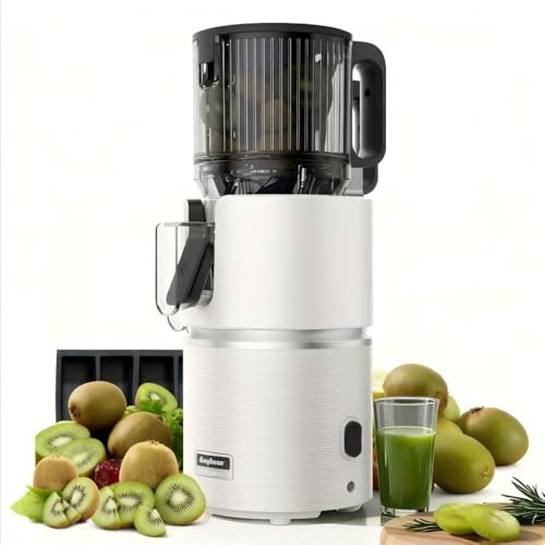 Anybear 124mm Extractor Zumos | 350W Exprimidor Doble Lento | Alto Rendimiento | Tritan Sin BPA | Recetas(Cal de piedra)