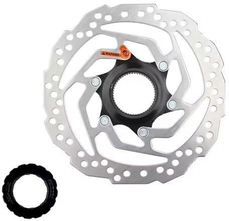 Velxnigt Rotore del freno con bloccaggio centrale per bicicletta, compatibile con disco freno Shimano SM-RT10 160mm, antideformazione e silenzioso, adatto per bici da strada, mountain bike, BMX, MTB