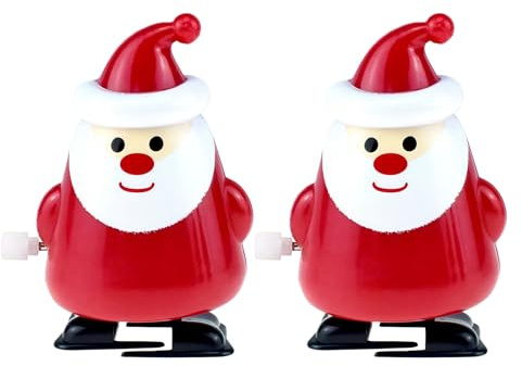 HIXNUG 2pcs Christmas Wind-Up Toys Santa Claus Pull Back Cars Toys for Toddlers Holiday Stocking Stuffers Goodie Bag Fillers