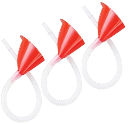 Parliky 3 set Imbuto Plastica con Tubo Trasparente Flessibile Beccuccio lungo Angolato per Carburante Olio Motore Set da Riutilizzabili per Auto Rv