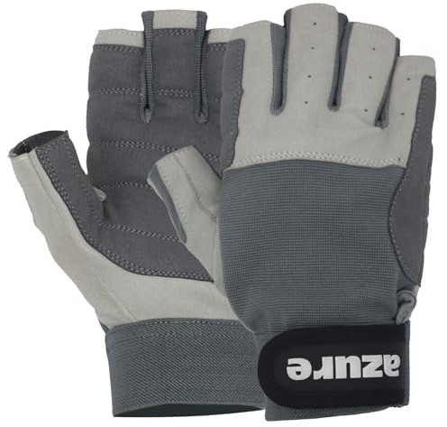 Guanti da vela AMARA di alta qualità, traspiranti, con palmo rinforzato, colore grigio, ideali per sci, equitazione, corsa, escursionismo, pesca, vela, interni-esterni, taglia XS/XL (XXL)