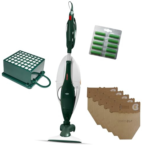 GREENELF Scopa Elettrica Folletto VK131 - Aspirapolvere Folletto Rigenerato, con Spazzola HD Con Ruote + 8 Anni di Forniture Incluse | Modello RICONDIZIONATO e Potente, Testato e Garantito 24 Mesi