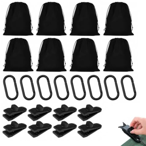 CZAYEFNH Pesi per Gazebo, Set Completo di Borse zavorra per Tende da Esterno, con Clips Regolabili e Anelli, riutilizzabili, per stabilizzare Tende, tavoli e Decorazioni da Giardino, Ideale per giard