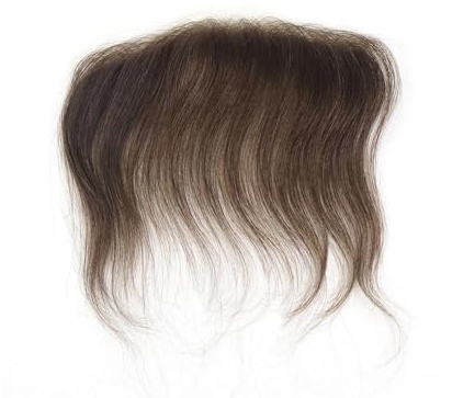Peruk män 15 cm långa hårdelar för män, HD osynlig spets front V-stil hudfärgad PU-peruk (16 x 3,5 cm, 4)