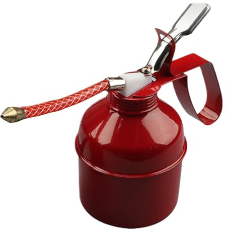 Metal Automotive Oil Spray Bottle With Flexible Hose Spout - Hand Pump Oiler Can, Engine Oil Dispenser For Motorcycles Cars Trucks | Home Garage Lubrication Can For Easy Precise Oils Application