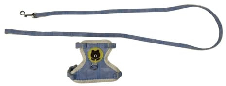 Dimbone Katzengeschirr mit Leine Set – Verstellbares Geschirr für Katzen, Sicher, Bequem, Für Spaziergänge (Hellblau, XS)