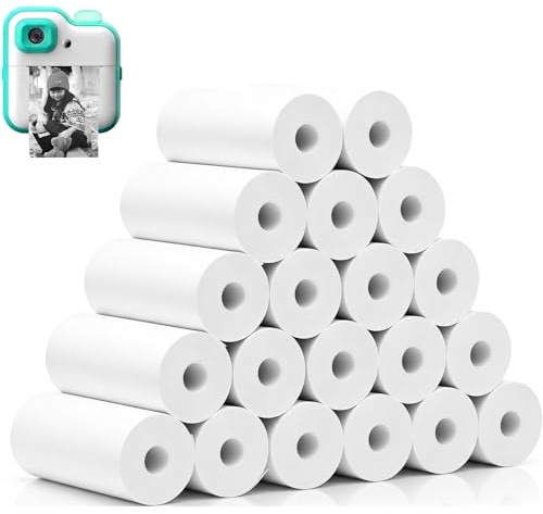 20 Rouleaux Papier Appareil Photo Enfant 57 X 25 Mm, Papier Thermique Pour Appareil Photo Instantané Enfant, Papier Photo Imprimante Longue Durée, Facile À Remplacer