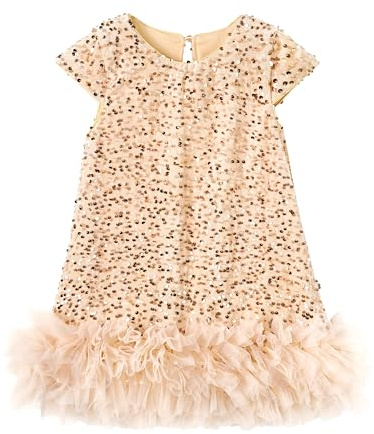 Miipat Robe Paillettes Scintillante Petite Fille Enfant Princesse Fête Robe | Robe à Paillettes Brillantes Fille,Ourlet en Tulle, Ligne A, Filles Robe de Demoiselle D'honneur Mariage Anniversaire Ball