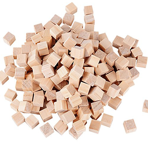 200 Stück Holzwürfel 10mm Blanko Deko Bastelmaterial Quadrat Natur zum DIY Basteln Malen Handwerk Dekoration