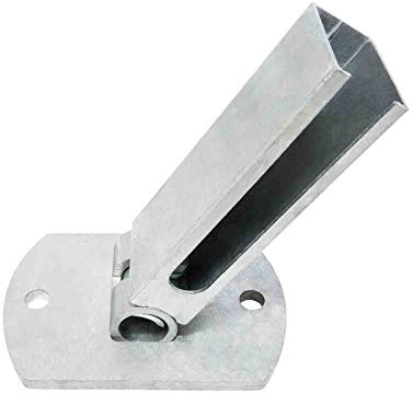 Zaundirekt Flexible Bodenplatte I Feuerverzinkt I 60x40x2 Rechteckrohr I Zaunpfosten bis 1230mm Zaunhöhe I Fussplatten Adapter I Pfostenschuh