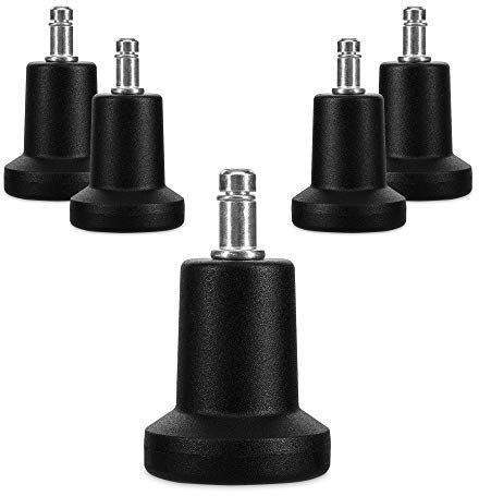 kwmobile Bürostuhl Gleiter 5er Set - Bodengleiter für Schreibtischstuhl 10mm x 22mm - Drehstuhl Füße Parkett Fliesen - Stuhl Fußgleiter - schwarz