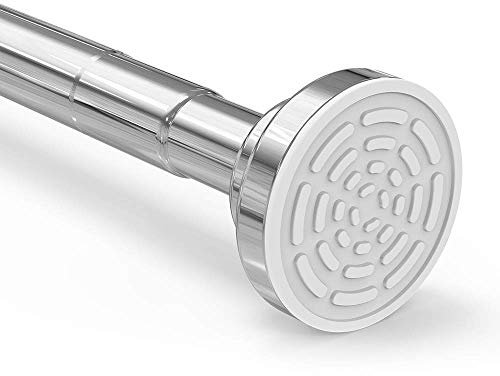 Asta telescopica Foeska Siler 80-290cm asta per tenda doccia in acciaio inossidabile senza perforazione asta appendiabiti estensibile regolabile ruotando (argentato, 80-290cm)