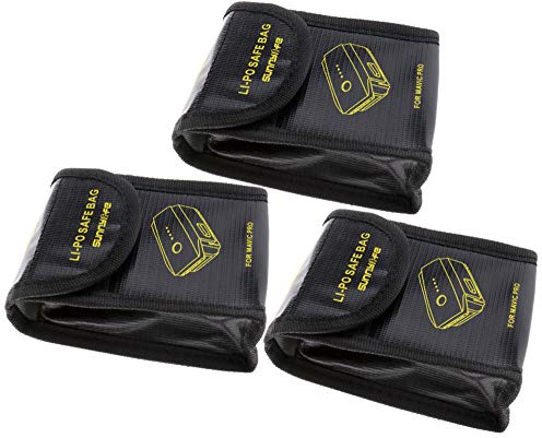 The Lord of the Tools Lipo Battery Safe Bags Fireproof Explosion Proof Safety Storage Guard Cases Set of 130 x 95 x 45mm Black