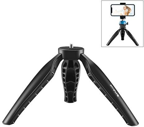 PULUZ Mini Tripod Camera Holder, Tabletop Small Phone Tripod Mount for GoPro iPhone/Cell Phones Webcam Projector Compact DSLR - Hand Desktop Camera Tripod Stand Table
