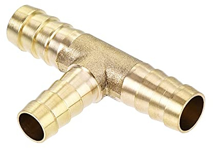 uxcell Reducing Barb Hose Fitting Tee T Shape Pipe Connector Brass 3/8 x 3/8 x 5/16