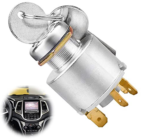 Interruttore Blocco Chiave Avviamento Universale per Quadro Accensione con 2 Chiavi per Auto, Moto e Barche