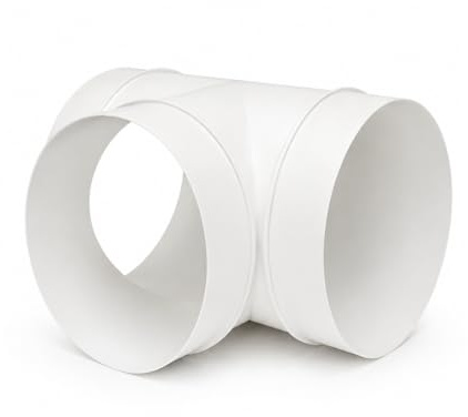 Fantronix 150mm Round Ducting Tee Connector | White Plastic T-Piece For Branching Extractor Fan And Home Ventilation Duct Runs.