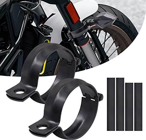 Biqing 1 Pair Support de Montage de Clignotants,Universal Support De Clignotant Moto 42-51mm Support de Fourche en Métal Support Phare pour Moto(Noir)