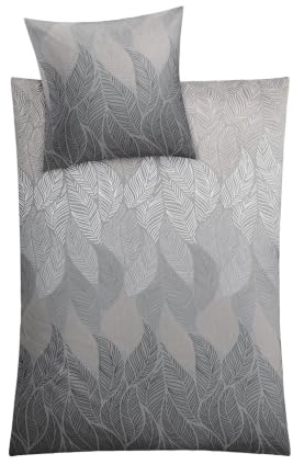 Kleine Wolke Bettwäsche Satin JAMIRO Grau 135 x 200 cm und 80 x 80 cm