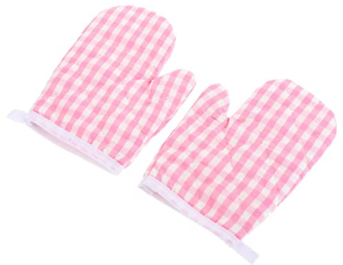 HEMOTON Kids Oven Mitts 2 Pack Heat Resistant Microwave Gloves for Children Kitchen Baking Barbecue Safety Cooking Mitts
