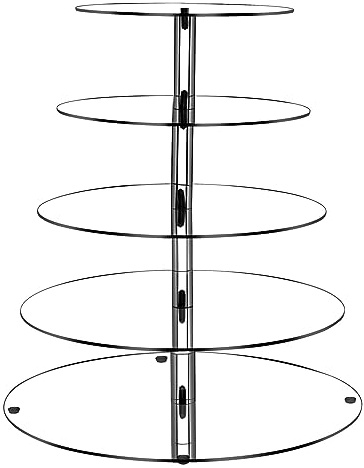 VIDETOL Cupcake Stand, 5 Tier Round Acrylic Cake Stand, Clear Afternoon Tea Stands for Wedding, Birthday, Theme Party, Baby Shower and Bar Party